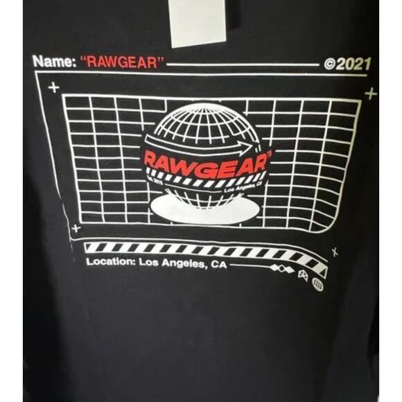 RawGear Men's Heavyweight Long Sleeve Logo T-Shirt RG440, Black, Size S, NWT - Picture 3 of 3